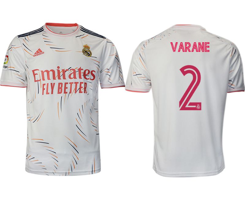 Men 2021-2022 Club Real Madrid home aaa version white #2 Adidas Soccer Jersey->real madrid jersey->Soccer Club Jersey